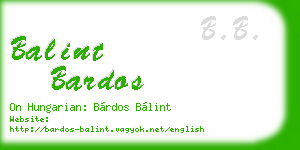 balint bardos business card